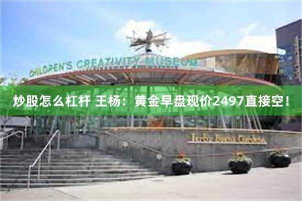 炒股怎么杠杆 王杨：黄金早盘现价2497直接空！