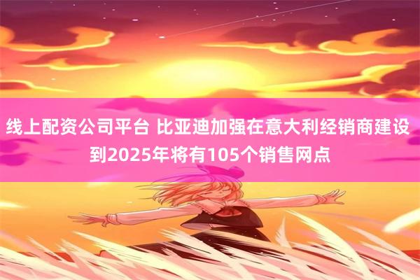 线上配资公司平台 比亚迪加强在意大利经销商建设 到2025年将有105个销售网点